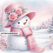 Fairytale Pink Snowman Editable Christmas Kids  Einladung
