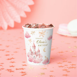 Fairytale Pink Unicorn Girl Birthday Pappbecher