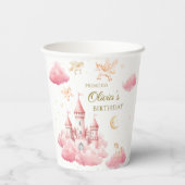 Fairytale Pink Unicorn Girl Birthday Pappbecher (Rückseite)