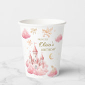 Fairytale Pink Unicorn Girl Birthday Pappbecher (Vorderseite)