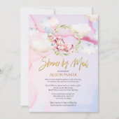 Fairytale Pink Unicorn | Kinderdusche per Post Einladung (Vorderseite)