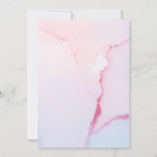 Fairytale Pink Unicorn Traumwolke | Babydusche Einladung (Rückseite)