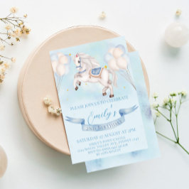 Fairytale Pony Balloons 1. Geburtstag Party Boy Einladung