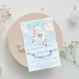 Fairytale Pony Star Balloon 1. Geburtstag Party Ju Einladung