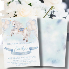 Fairytale Pony Star Balloon 1. Geburtstagsjubiläum Einladung