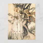 Fairytale Princess and Tree Elf Postcard Postkarte (Vorderseite)