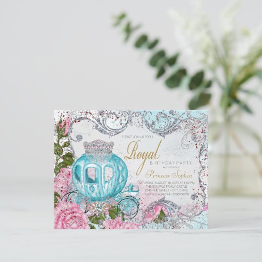 Fairytale Princess Birthday Party Einladung (Stehend Vorderseite)