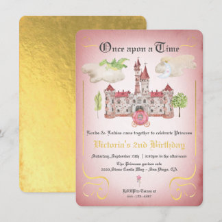 Fairytale Princess Burg Geburtstagsparty Einladung