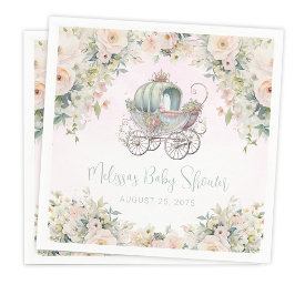 Fairytale Princess Carriage Wasserfarbe Serviette