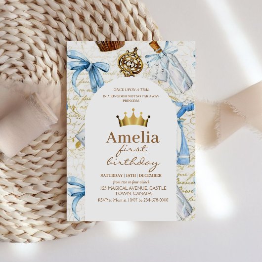 Fairytale Princess Cartoon Girl Birthday Party Einladung
