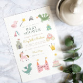 Fairytale Princess Dragon Baby Shower Einladung