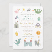 Fairytale Princess Dragon Baby Shower Einladung (Vorderseite)