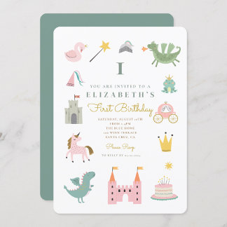 Fairytale Princess Dragon zum Geburtstag Einladung