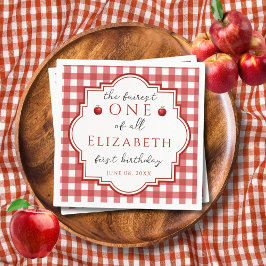 Fairytale Princess Fairest One Red Kariert Geburts Serviette