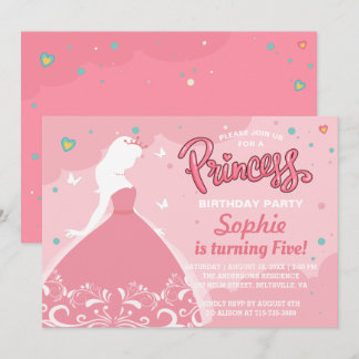 Fairytale Princess Girl Kindergeburtstag Party Einladung