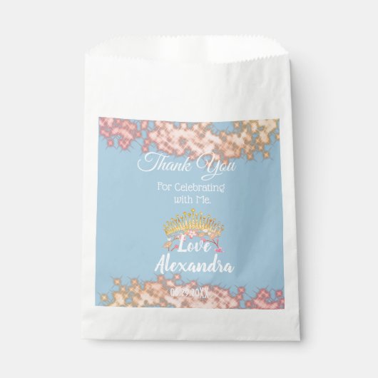 Fairytale Princess Glitzer 16 . Geburtstag Geschenktütchen (Vorderseite)