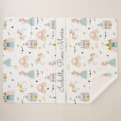 Fairytale Princess Pattern Sherpa Blanket Sherpadecke (Vorderseite (Horizontal))