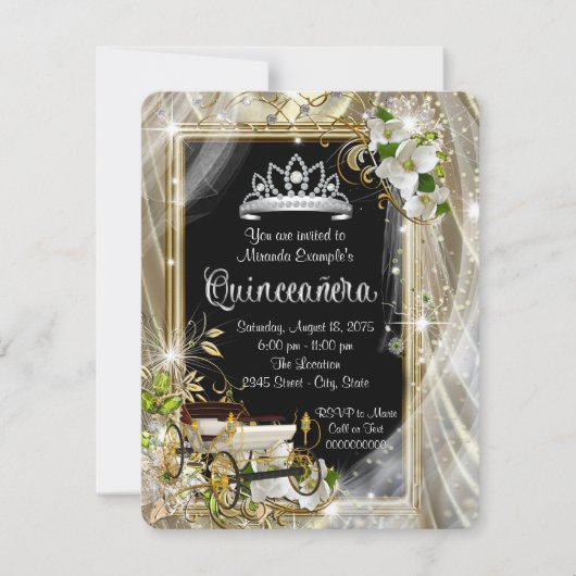 Fairytale Princess Quinceañera Einladung (Vorderseite)