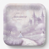 Fairytale Princess Quinceanera Lavender ID1030 Pappteller (Vorderseite)