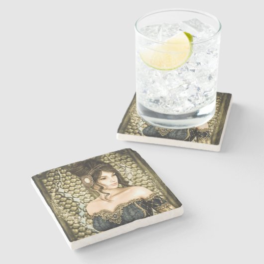 Fairytale Princess Steinuntersetzer (Seitenansicht)