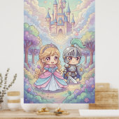 Fairytale Prinzessin Ritter Magic Burg Burg Wald Poster (Küche)