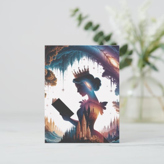 Fairytale Queen Reading Postkarte (Stehend Vorderseite)