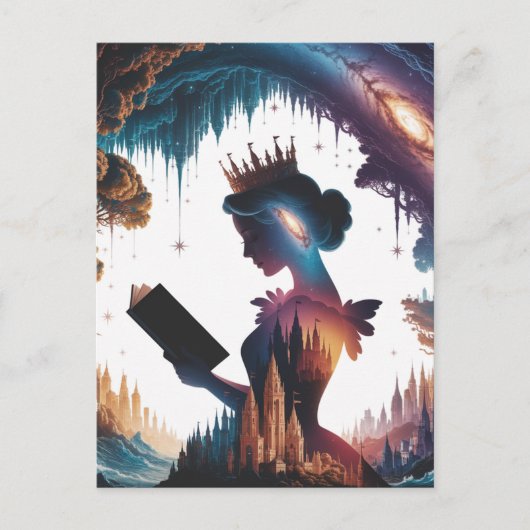 Fairytale Queen Reading Postkarte (Vorderseite)