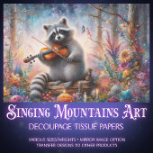 Fairytale Raccoon Musiker Blumendekoupage Seidenpapier