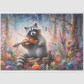 Fairytale Raccoon Musiker Blumendekoupage Seidenpapier (Vorderseite)