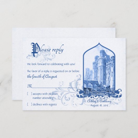 Fairytale Royal Blue Castle RSVP (Vorne/Hinten)