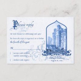 Fairytale Royal Blue Castle RSVP Karte