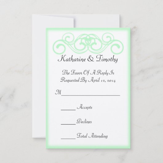 Fairytale Scroll Wedding RSVP Karte (Vorderseite)