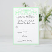 Fairytale Scroll Wedding RSVP Karte (Stehend Vorderseite)
