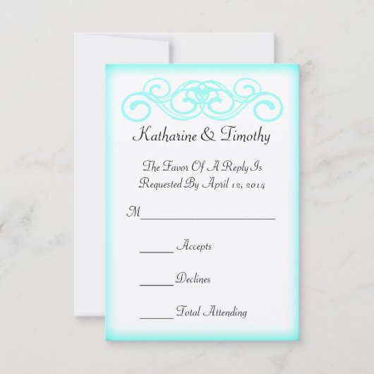 Fairytale Scroll Wedding RSVP Karte (Vorderseite)