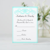 Fairytale Scroll Wedding RSVP Karte (Stehend Vorderseite)