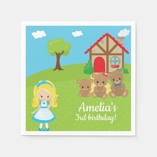 Fairytale Storytime Goldilocks Festival Moon and S Serviette (Vorderseite)