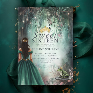 Fairytale Süße der verzauberten Waldprinzessin 16 Einladung
