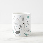 Fairytale Swan Illustration Folk Botanical Kaffeetasse (Mittel)