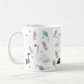 Fairytale Swan Illustration Folk Botanical Kaffeetasse (Links)