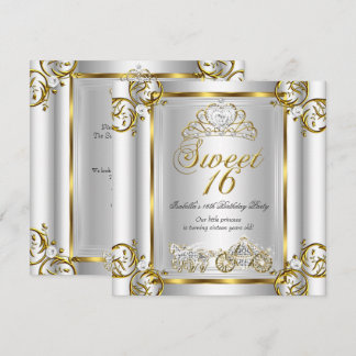 Fairytale Sweet 16 16. Geburtstag Gold Silber 3 Einladung