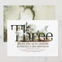 Fairytale Unicorn Dragon Magic Burg 3 Geburtstag