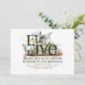 Fairytale Unicorn Dragon Magic Castle 5. Geburtsta Einladung (Stehend Vorderseite)