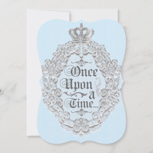 Fairytale Vintag Storybook Blauer Einladung (Vorderseite)