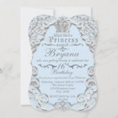 Fairytale Vintag Storybook Blauer Einladung (Rückseite)