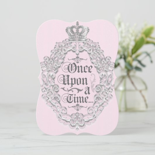 Fairytale Vintag Storybook Princess Einladung (Stehend Vorderseite)
