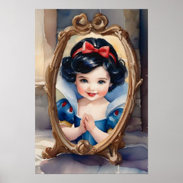 Fairytale Watercolor Baby Snow White Poster