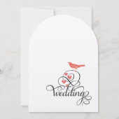 FairyTale Whimsical Hearts Mint Coral Love Bird Einladung (Rückseite)