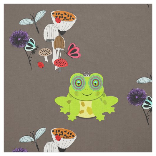 Fairytale Whimsy Frog Nature Garden Stoff (Muster)