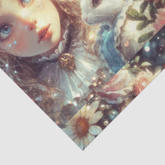 Fairytale Wonderland Alice and Rabbit Decoupage Seidenpapier (Ausschnitt)