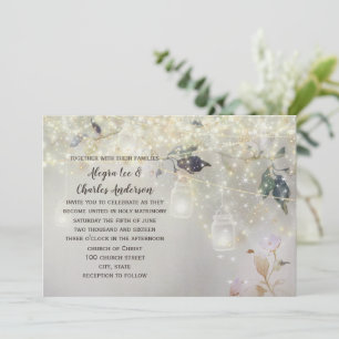 Fairytale Woodsy Farmhouse Mason Jar Wedding Einladung